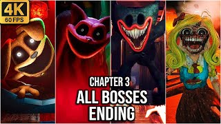 Poppy Playtime Chapter 3 All Bosses & Monster Encounters + Ending (4K60fps)