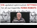 Using the 576 updated Optimisation settings for monitoring account, Competition & Live Forex trading