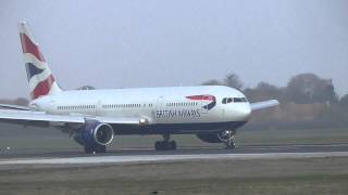 British Airways Boeing 767 336Er G Bnwa Lands 9Apr15 Cambridge Airport Uk 421P
