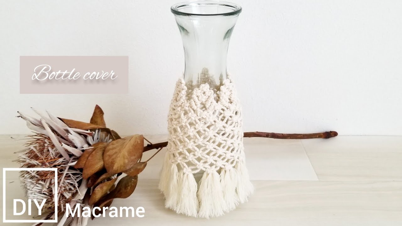DIY macrame】bottle cover - YouTube