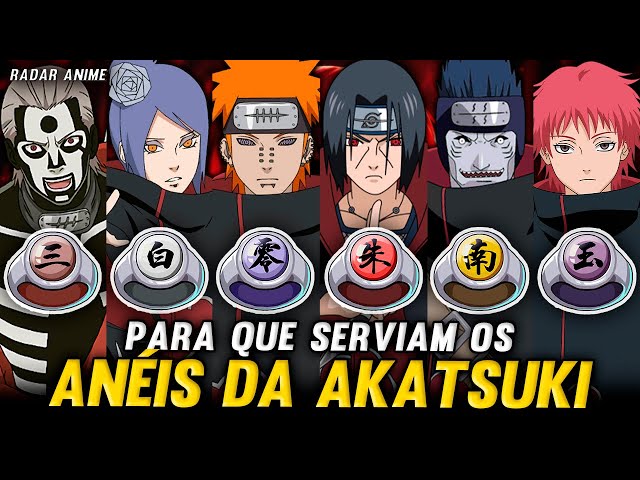 SIGNIFICADO DOS ANÉIS DOS MEMBROS DA AKATSUKI, Você sabe o significado dos  anéis dos membros da Akatsuki? Confira o vídeo! ;), By AnimFo