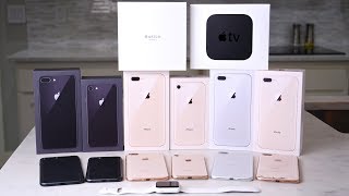 Распаковка iPhone 8, 8 Plus и Apple Watch 3 LTE! Все цвета