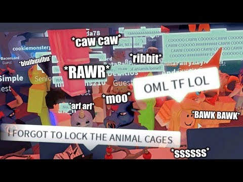 Zoo Animal Break Out Prank In Roblox Cafes Youtube