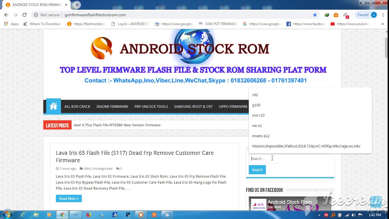 Lava Iris 65 Flash File S117 Dead Frp Remove Customer Care Firmware