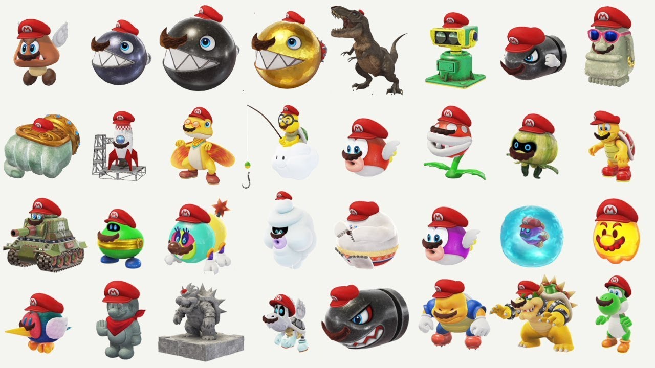 Super Mario Odyssey Capture List - all abilities and every capture