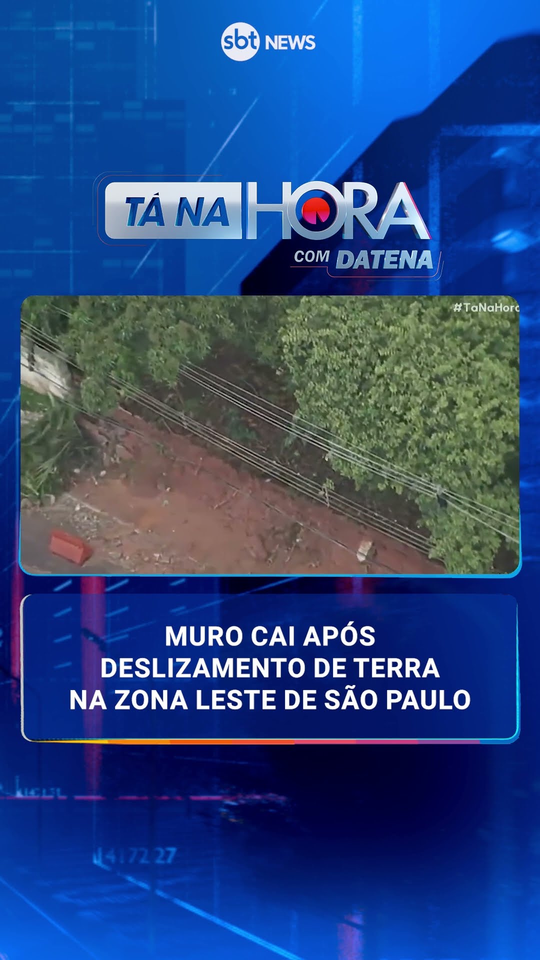 Muro cai após deslizamento de terra na zona leste de São Paulo