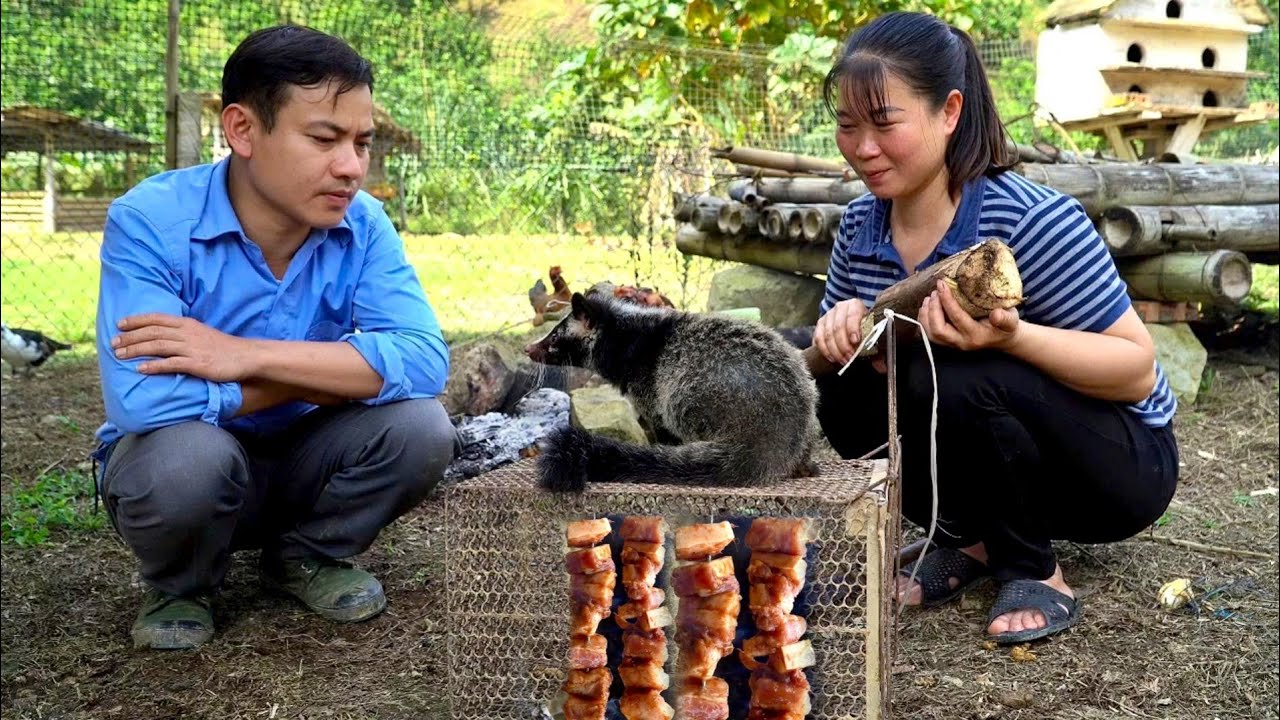 Good deed: Xabi caught rare wild animal and decided to release it back into the forest. ly tu tay vn