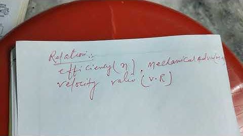 Machine -2 /relation between efficiency, mechanical advantage and velocity ratio