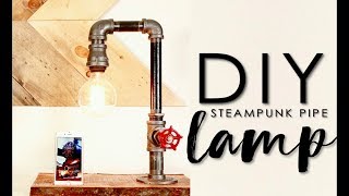 DIY pipe lamp with valve switch & phone charger!