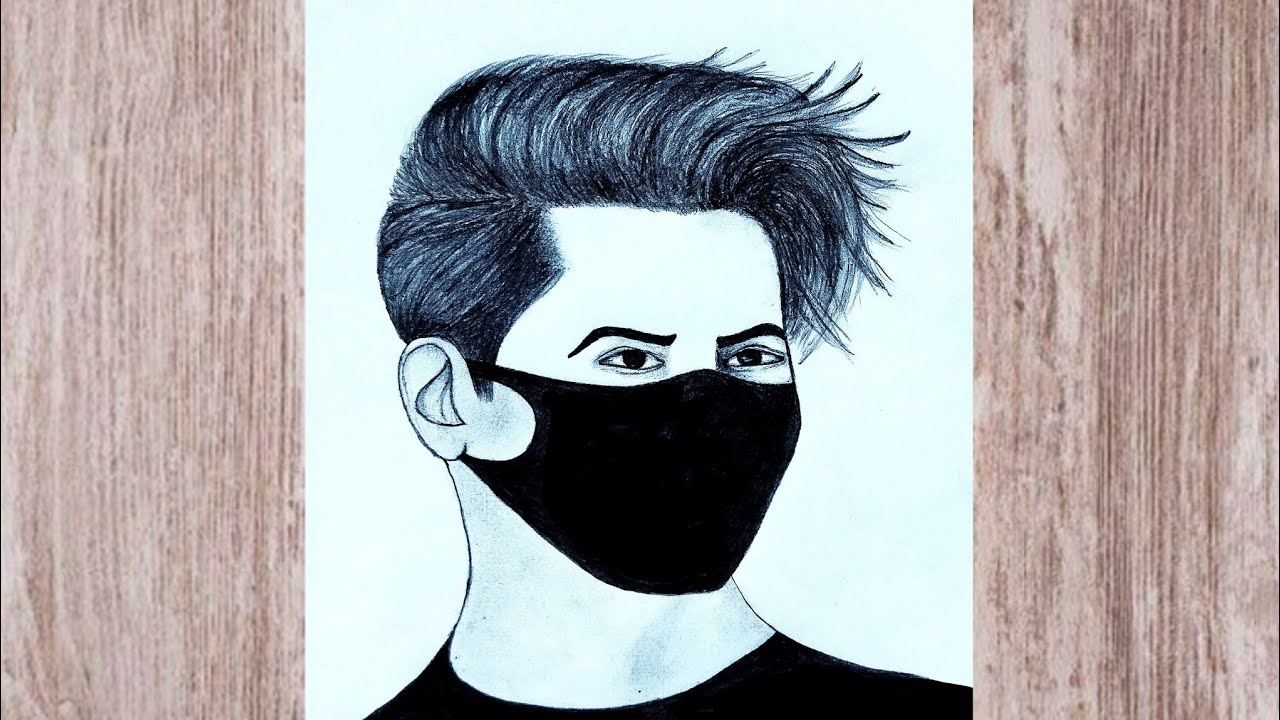 how to draw a handsome boy with mask sketch pencil sketch for