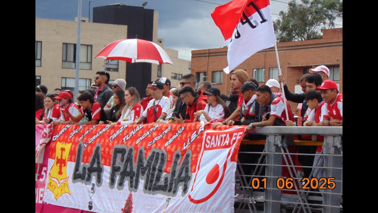 Llegada de Independiente Santa Fe al campin vs millonarios 01/06/2025