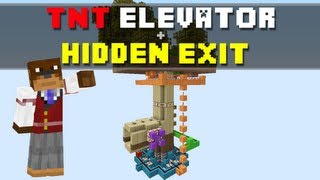 Minecraft Tutorial - TNT Elevator + Hidden Exit ! ! !