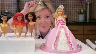 How To Make A Barbie Doll / Princess Cake with icing - Cake Craft World Video 9