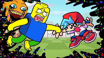 FNF Corrupted “SLICED” But Everyone Sings It | Annoying Orange Vs Roblox Noob | FNF Speedpaint