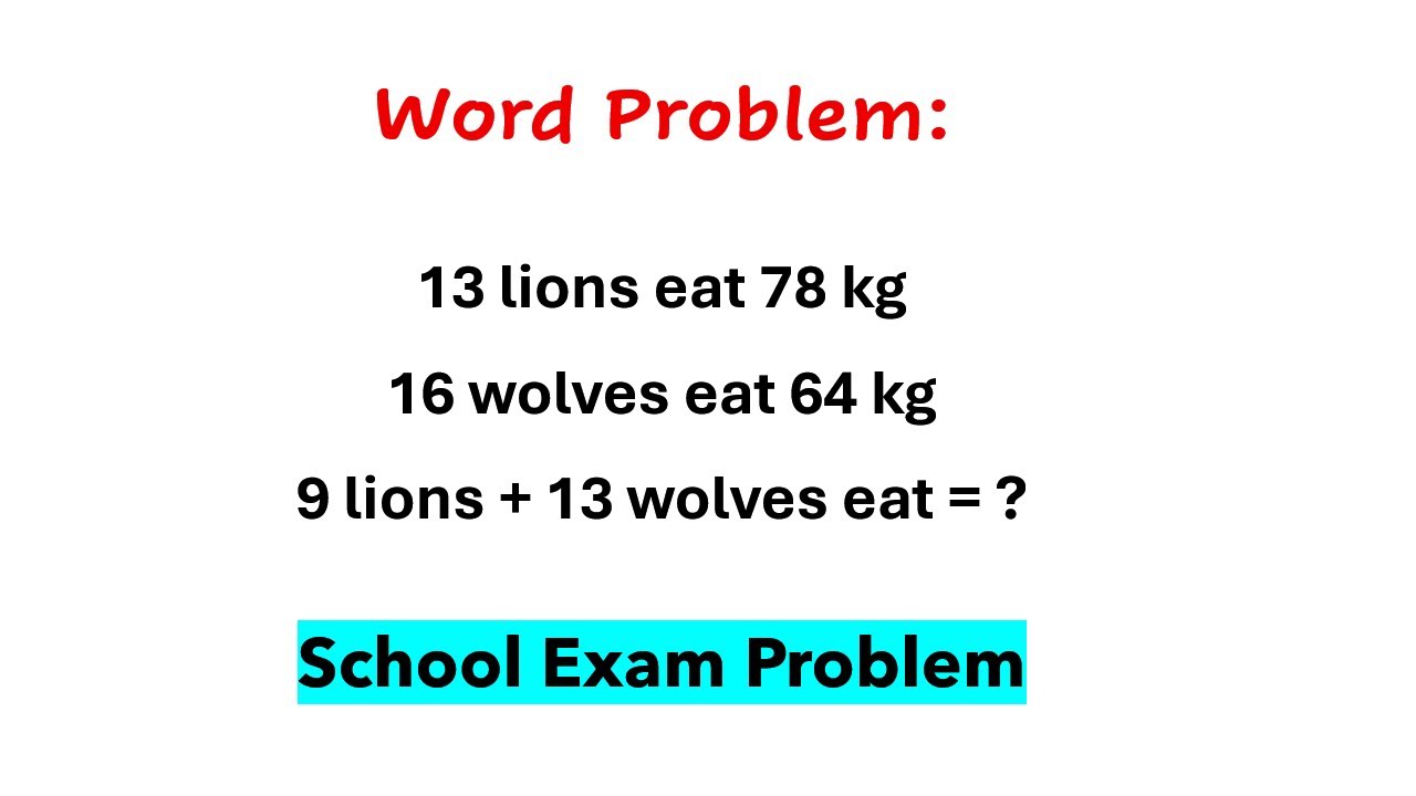 Mathematics Word Problem for School Students. - YouTube