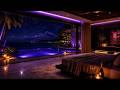 Midnight R&B Jazz 🏊 4 Hours Luxury Poolside Villa Ambience for Sleep
