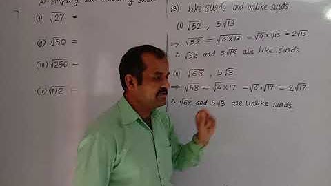 Std-9. Like and unlike surds