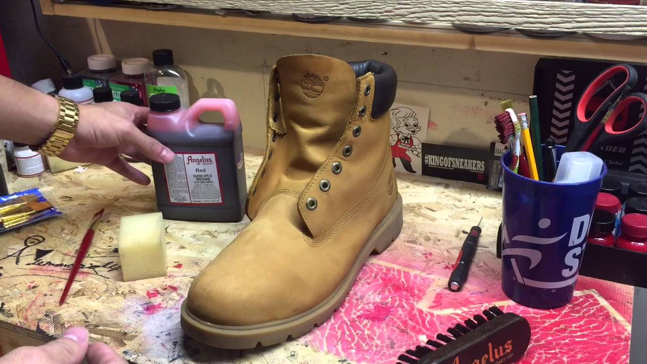 dying timberland boots