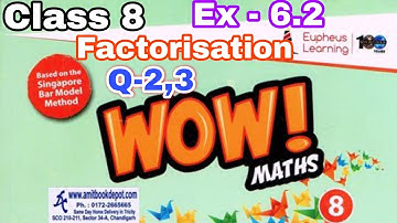 class 8 ex 6.2 Q 2,3factorisation wow maths book solution