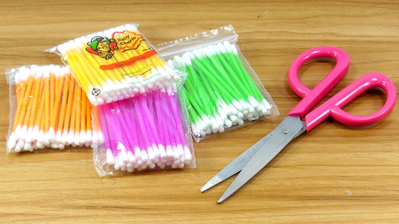 Best craft with cotton buds Best craft idea DIY arts and crafts