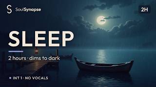 Deep Sleep Music with Soft Rain · 2 Hours · Dark Screen | Night Harbor 01 screenshot 2
