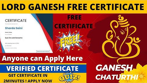 Free Lord Ganesha Quiz Certificate | Lord Ganesha | Verified Certificate | Get Certificate in 2Min