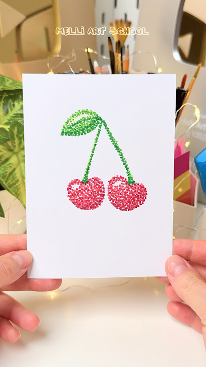 How to Creative Draw a Cherry 🍒 #shorts