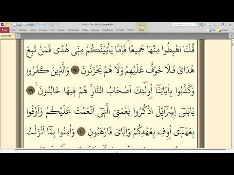 6.DERS KURAN SAYFA 6 / KURANI KERİMİ YAVAŞ VE TEVCİTLİ OKUMA DERSLERİ | BAKARA SURESİ 38-48 AYETLER