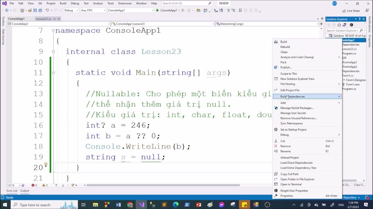 CSE1639 Session 7. Nullable, var, dynamic, Class Generic, Method Generic, Interface Generic