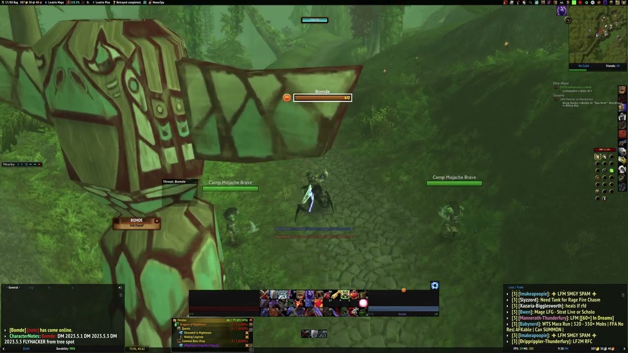 Flyhacking bot in World of Warcraft Classic Era