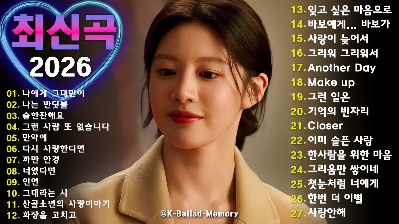 발렌타인데이를 위한 잔잔한 사랑 발라드 ❄️ 광고없이 듣는 TOP100 명곡 ❄️❄️ 브라운아이즈, 성시경, 김범수, SG워너비, 허각