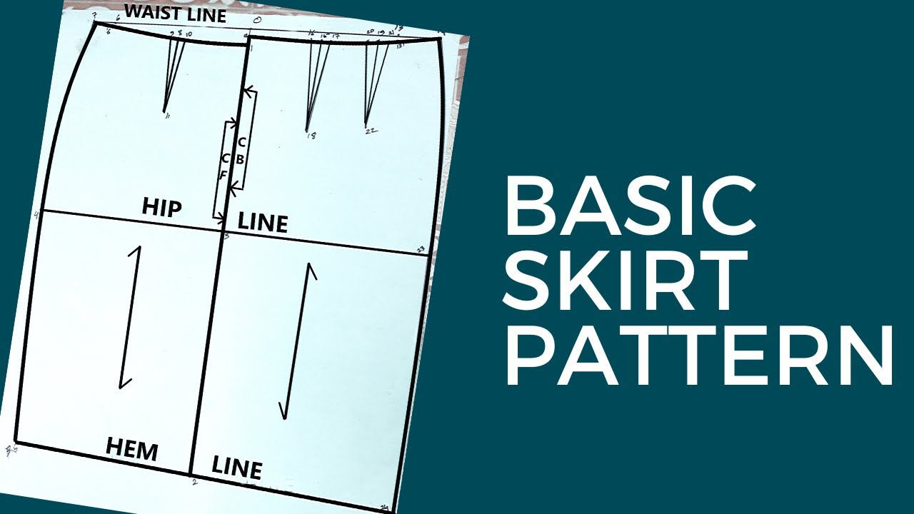 How to draft basic skirt pattern in Hindi - YouTube