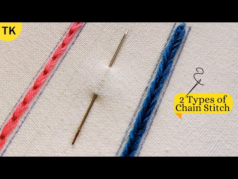 Hand Embroidery Stitches : Chain Stitch | Broad Chain Stitch