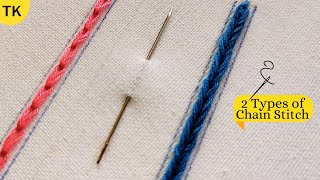 Hand Embroidery Stitches : Chain Stitch | Broad Chain Stitch