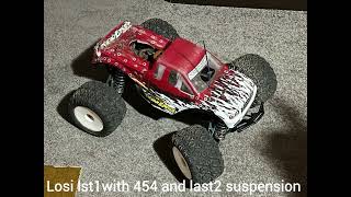 Losi lst1 with 454 and lat2 suspension.onboard private track run