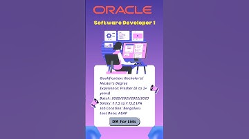 Oracle is hiring for software developer 1 role for #freshers  || COMMENT for link. #careergrowth