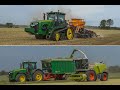 GPS Groseinsatz/Mähen, häckseln, streuen,säen/Alles auf einmal/Jaguar/3xJohn Deere 8R/John Deere 8RT