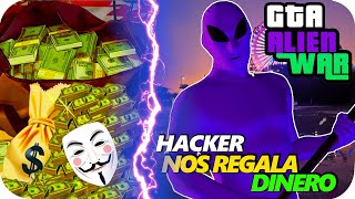 GTA 5 ONLINE 👽 HACKER NOS REGALA DINERO 💸 ALIENS VERDES VS MORADOS GAMEPLAY 3