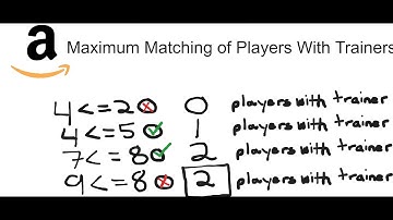 Amazon Interview Question -  Maximum Matching of Players With Trainers - Leetcode 2410- Python