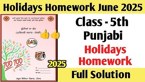 Class 5th Punjabi Holiday Homework 2025 | 5th class Punjabi Homework | Class 5 Punjabi Homework pseb