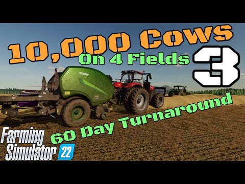 Lets Play 10,000 Cows On 4 Fields 3 60 Day Turnaround On Fs22