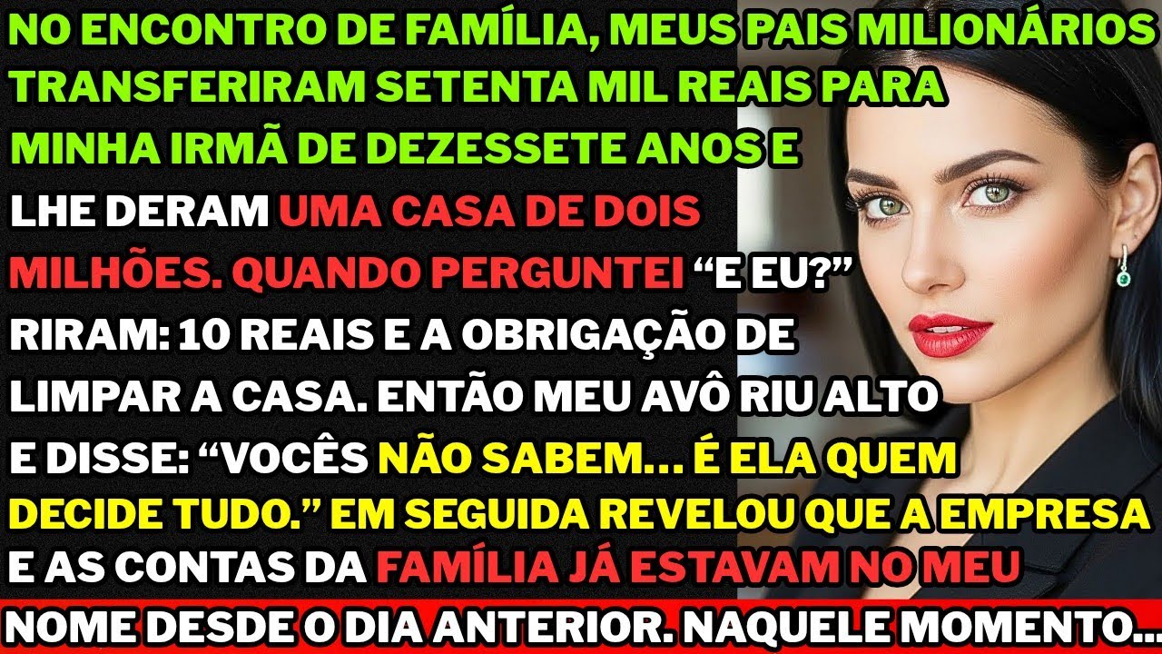 você ganhará 10 reais, disseram meus pais enquanto eles transferiam 70 mil para a...