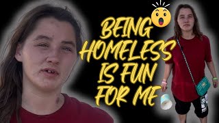 young homeless girl Michaela interview