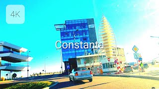 Driving in Constanta on a beautiful sunny day in the winter