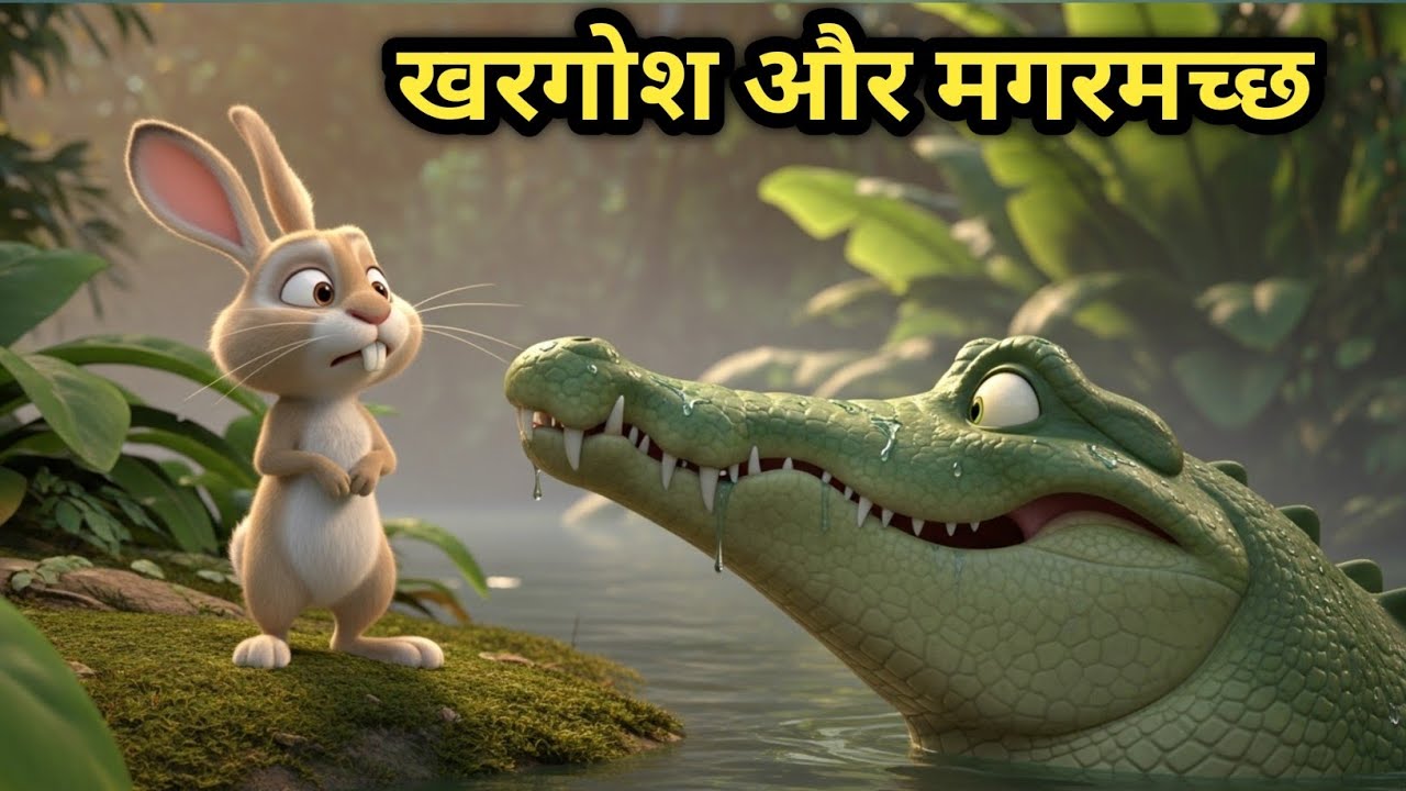 खरगोश और मगरमच्छ | Khargosh Aur Magarmach | Hindi kahani | Moral Story | IndianFolktale