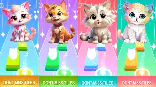 Dancing Funny Cat with Meow Meow song  the gummy bear song  Wakka Wakka by Shakira tiles hop game