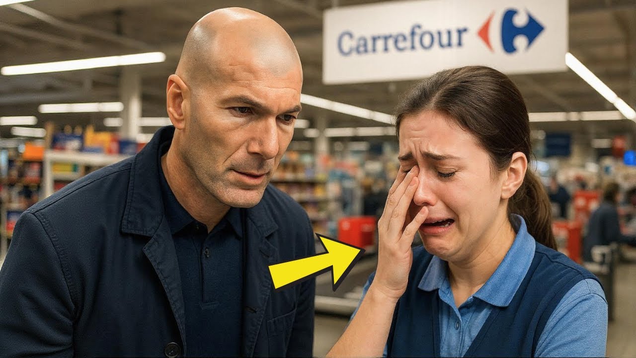 ZIDANE voit une caissière pleurer chez CARREFOUR – Ce qu’il fait ensuite change sa vie pour toujours