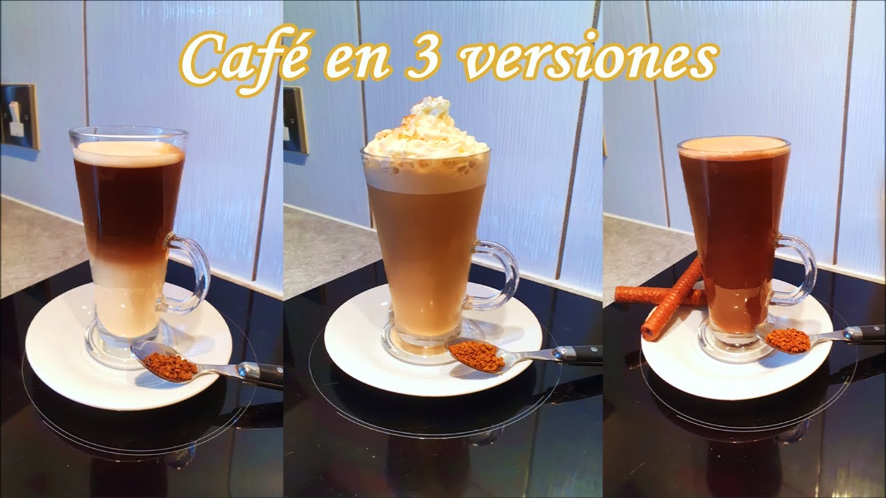 CAFÉ en 3 versiones, Capuchino, Frapuchino, Mocachino