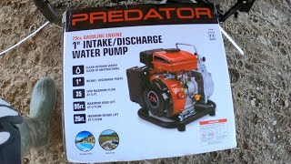 Predator 79cc Gasoline Engine, 1” Intake/Discharge Water Pump, (My First)