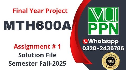 MTH600A Assignment 1 Solution Fall 2025 #mth600a #mth600 Project